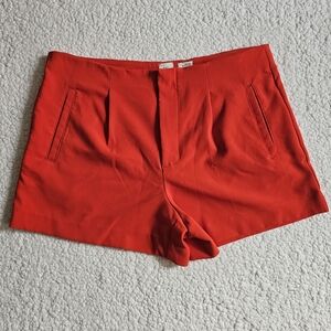 A New Day Women's Orange Polyester High Rise Shorts Size 16